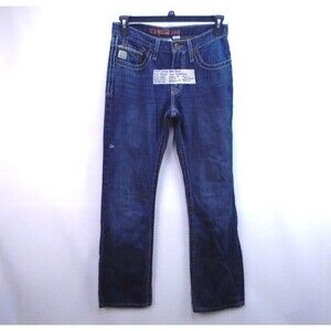 Cinch Ian Mens Jeans Size 30 x 32 Mid Wash Slim Bootcut Distressed Western